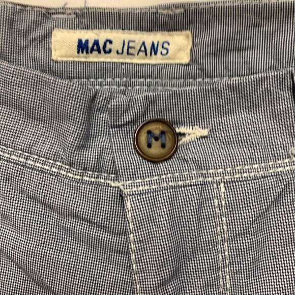 Mac Jeans Lenny Gray Blue Slim Fit Flat Front Chino Style Jeans Size 33/34 - Picture 6 of 15